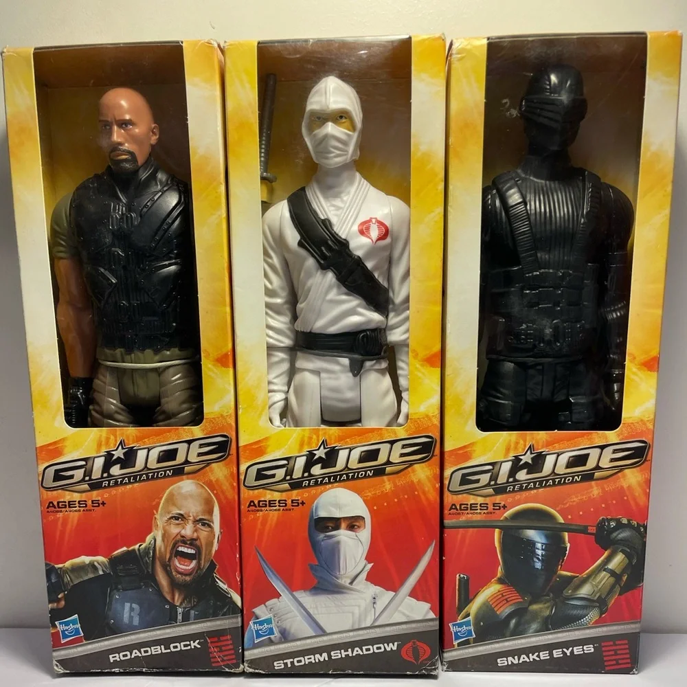 G.I. Joe Retaliation Lot of 3 Action Figures Snake Eyes, Storm Shadow, Roadblock